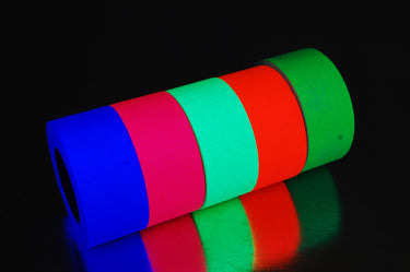 5 Pack 1 Inch UV Blacklight Reactive Fluorescent Gaffer Tape 5 Rolls x 6 Yards